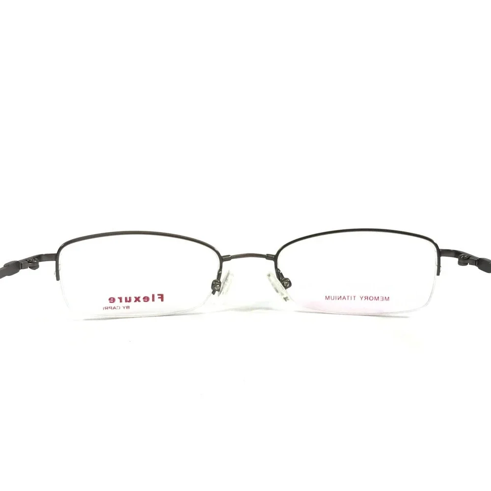 Flexure by Capri Eyeglasses Frames FX20 Gunmetal Half Rim Titanium 52-17-140